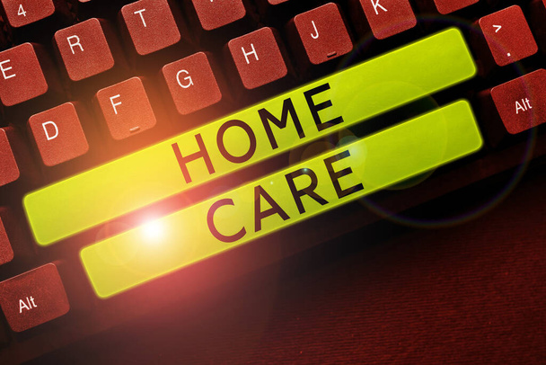 Cartello di visualizzazione Home Care, Business concept Luogo dove le persone possono ottenere il miglior servizio di comfort reso - Foto, immagini