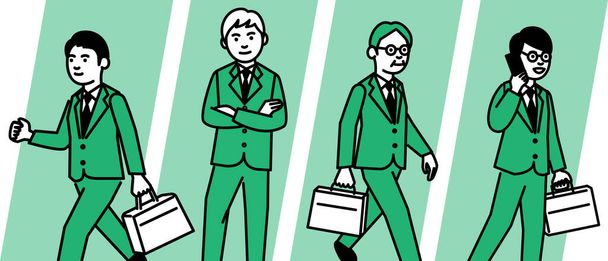 Business scene: Men of 4 people . Vector illustration. - Vector, Image