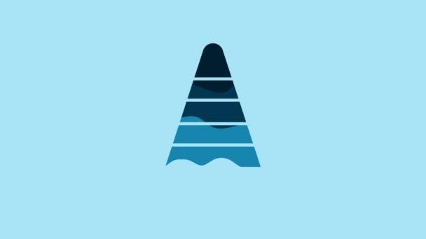 Blue Traffic cone icon isolated on blue background. 4K Video motion graphic animation. - Imágenes, Vídeo