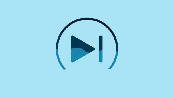 Blue Fast forward icon isolated on blue background. 4K Video motion graphic animation. - Video