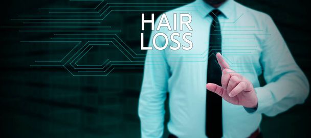 Handwriting text Hair Loss, Business overview Loss of human hair from the head or any part of the body Balding - Photo, Image