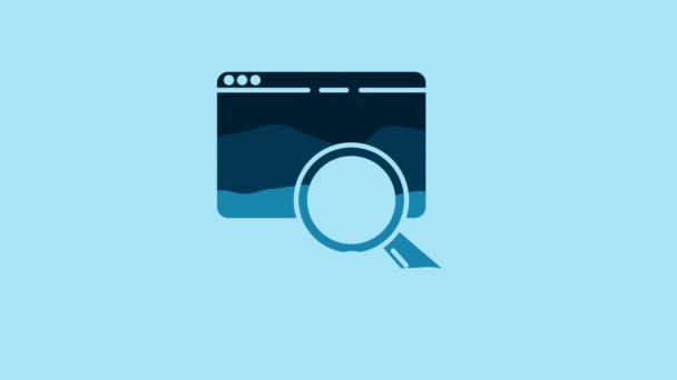 Blue Search in a browser window icon isolated on blue background. 4K Video motion graphic animation. - Filmati, video