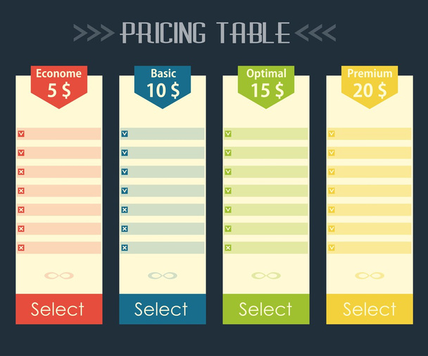 Flat pricing background - Vector, Image