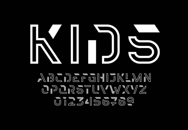 Abstract alphabet font, typography for your designs logo or brand name, vector illustration 10EPS - Vetor, Imagem