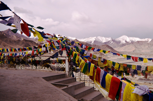 Bandiere di preghiera tibetane, India, Leh
 - Foto, immagini