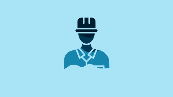 Ікона блакитного Оулмана ізольована на синьому тлі. 4K Відеографічна анімація. - Кадри, відео