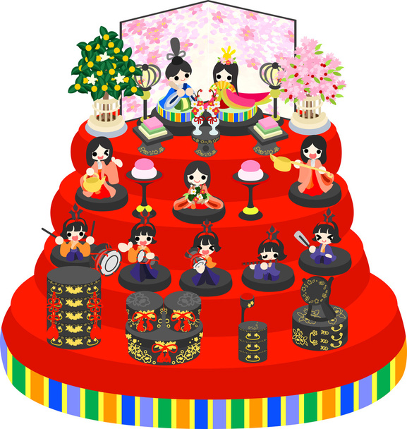 日本の女の子のお祭り - ベクター画像
