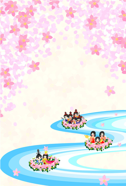 Festival des filles au Japon - Poupée flottante
- - Vecteur, image