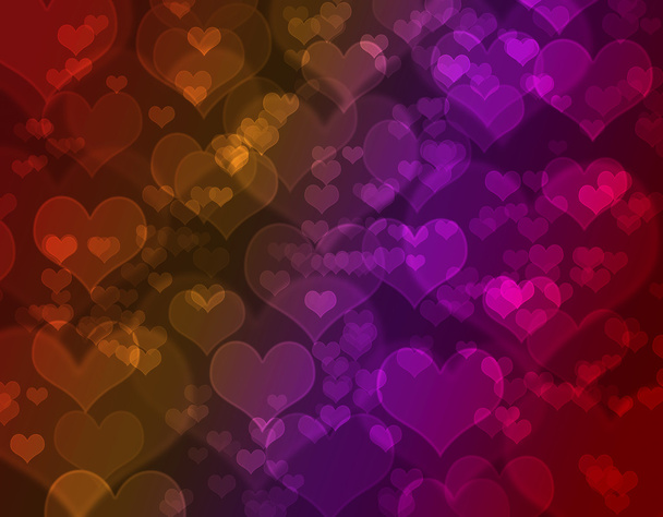 Happy Valentine's day card. Shiny hearts and light  background. - Photo, Image