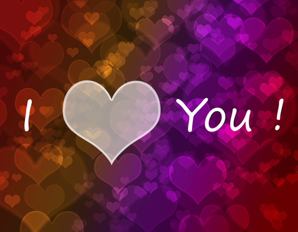 Happy Valentine's day card. Shiny hearts and light  background. - Foto, immagini