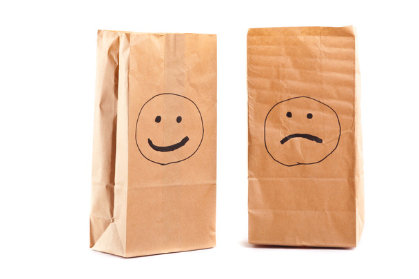 Smiling paper bag. Concept. - Foto, immagini