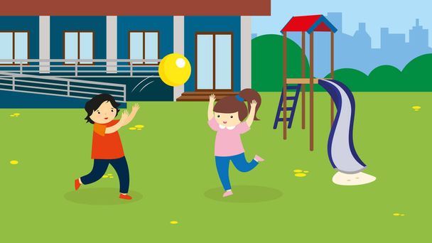 children playing in park vector illustration design - Διάνυσμα, εικόνα