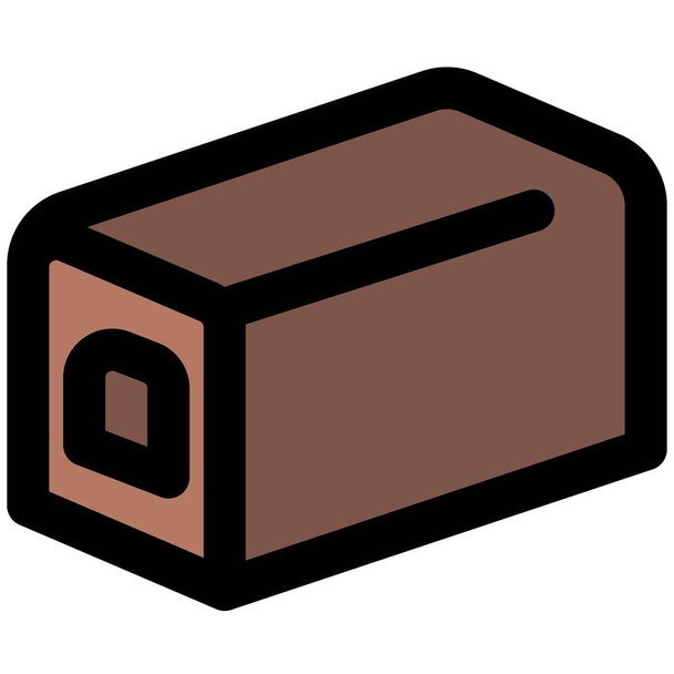 Chocolate brick filled with cream - Διάνυσμα, εικόνα