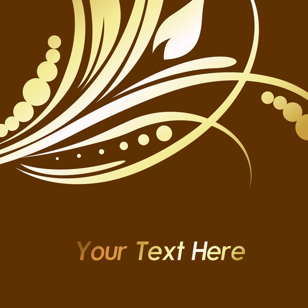 Golden Floral Feative Background - Vector, afbeelding