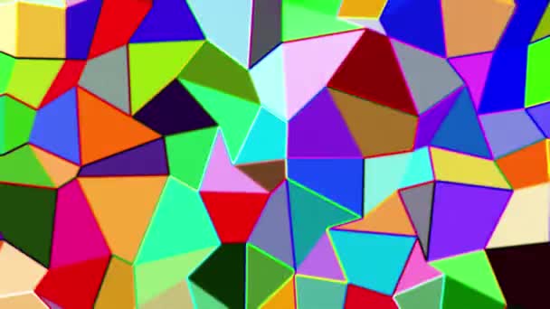 Low poly in colorful trapezium shape color transition background. 4k resolution 2D backdrop - Imágenes, Vídeo