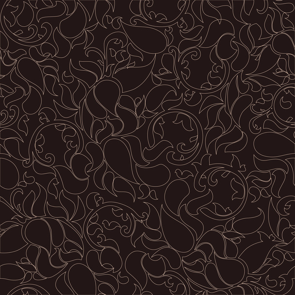 Chinese brown contour seamless texture - ベクター画像