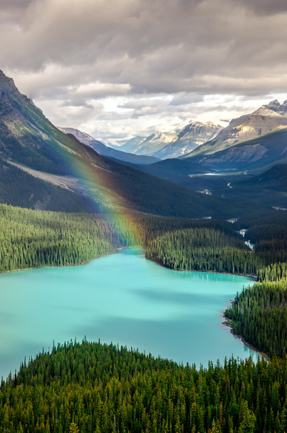 Scenic mountain view of Peyto lake, Canadian Rockies - Photo, Image