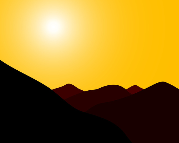 mountains sunset - Vektori, kuva
