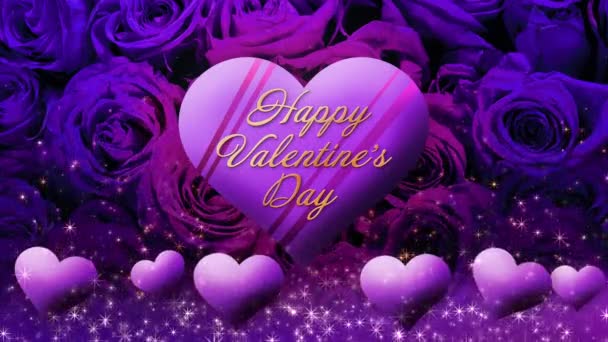 Video of chocolate hearts floating on a rose background, Valentine's Day - Filmagem, Vídeo