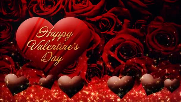 Video of chocolate hearts floating on a rose background, Valentine's Day - Felvétel, videó