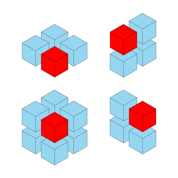 unique cubes - Vector, Image