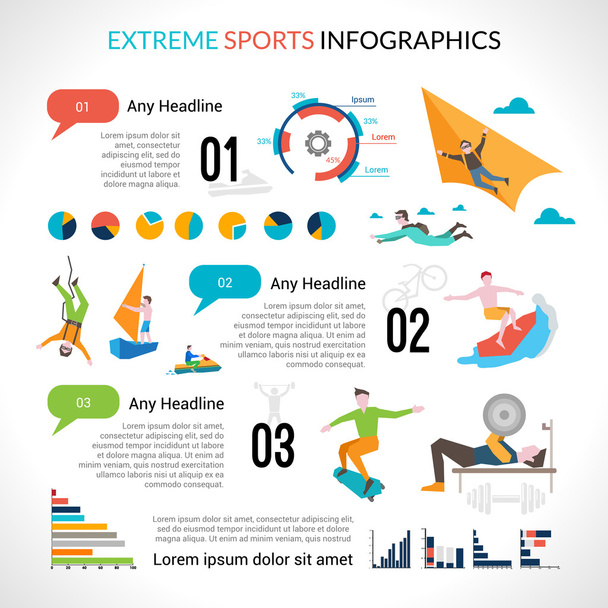 Infográficos de esportes radicais
 - Vetor, Imagem