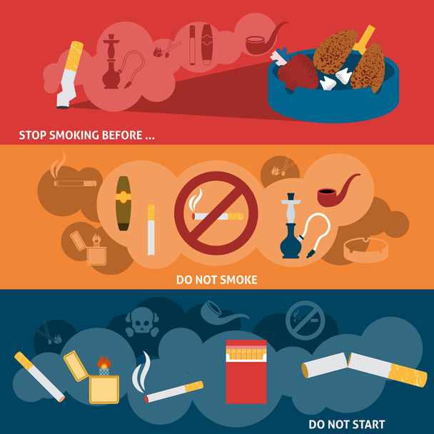 Ustaw baner dla niepalących - Wektor, obraz