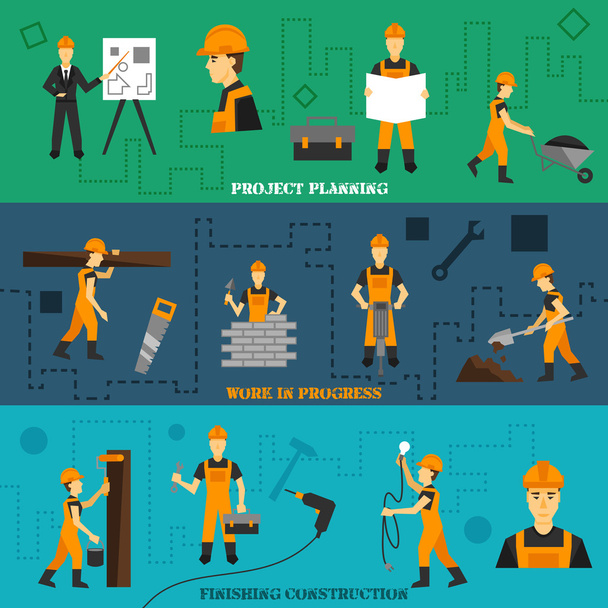 Construction Banners Set - Vector, Image