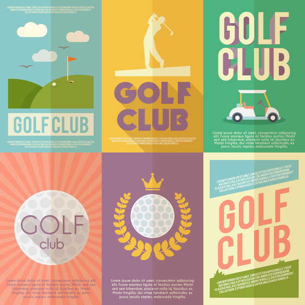 Golf-Plakatset - Vektor, Bild