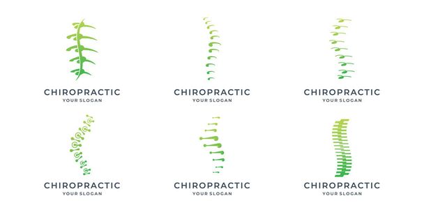 Set of Chiropractic, massage, back pain and osteopathy icons symbol collection. - Wektor, obraz
