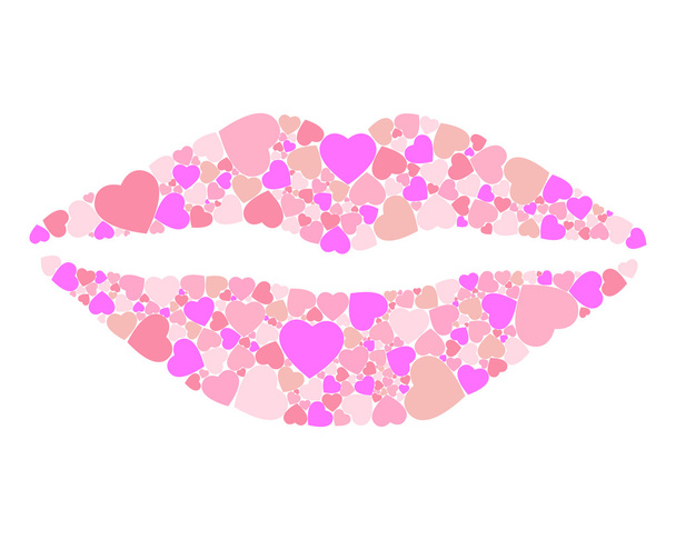 lippen harten - Vector, afbeelding