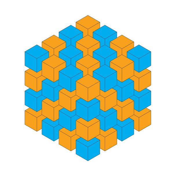 3D-kubus - Vector, afbeelding