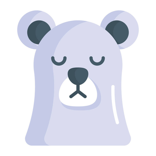 Polar bear vector icon of winter - Vetor, Imagem