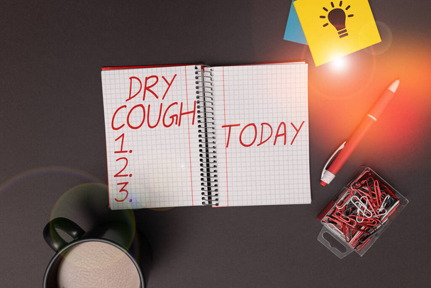 Conceptual display Dry Cough, Business concept cough that are not accompanied by phlegm production or mucus - Fotó, kép