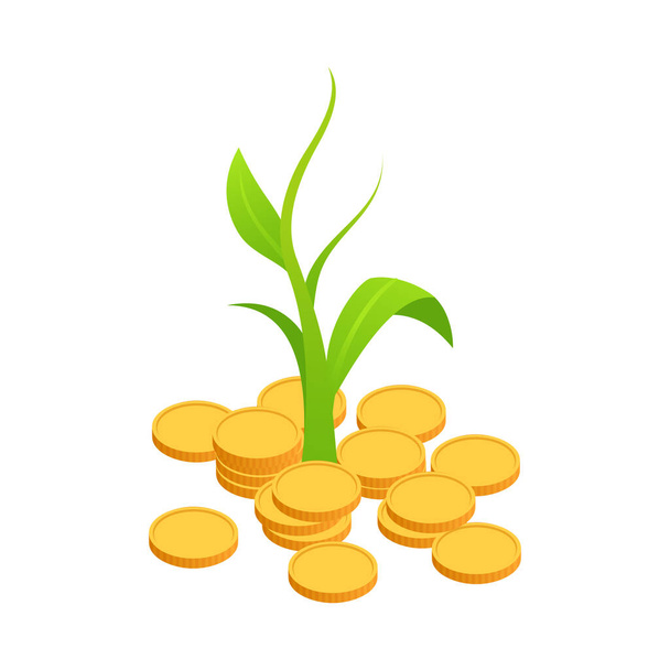 Investment funding isometric icons composition with isolated financial images on blank background vector illustration - Vektör, Görsel