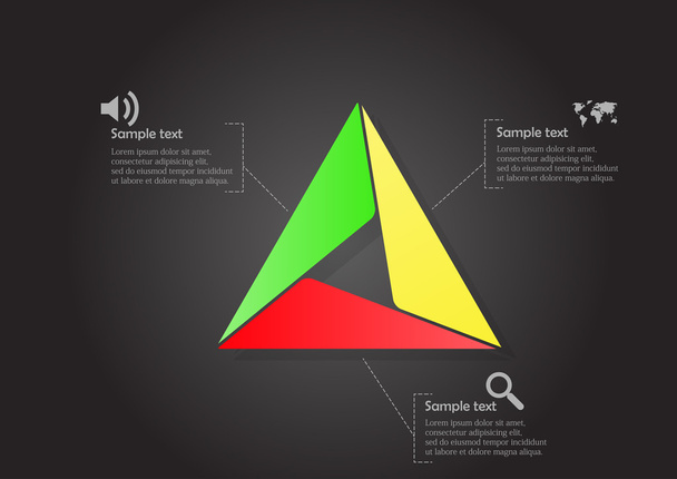 Infographic with main triangle consists of smaller ones - Vector, Image