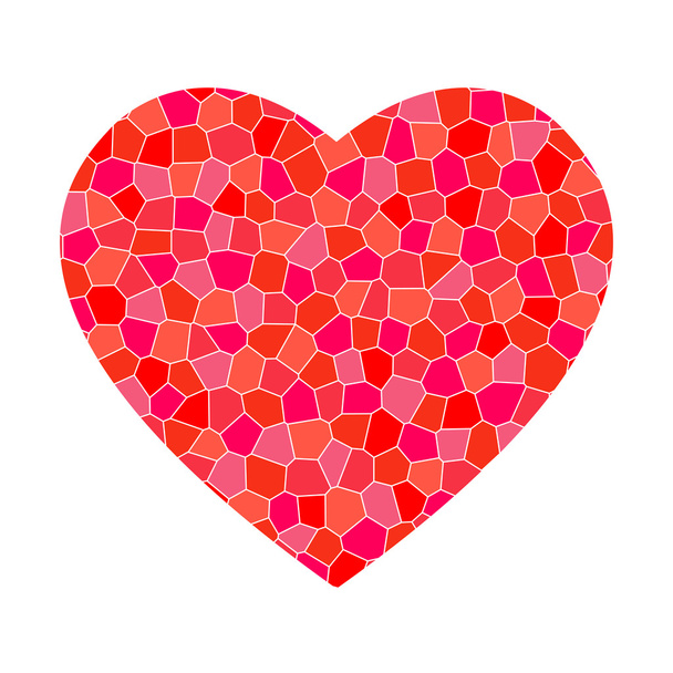 Red mosaic heart - Вектор,изображение