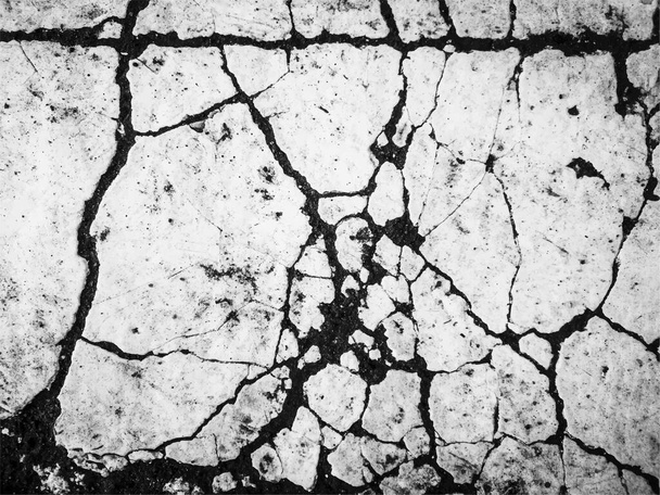 Vector grunge texture of cracked paint on asphalt. The original urban background of cracks on the markings of the pedestrian crossing. For overlay, stencil, substrate. Distress design template - Vecteur, image