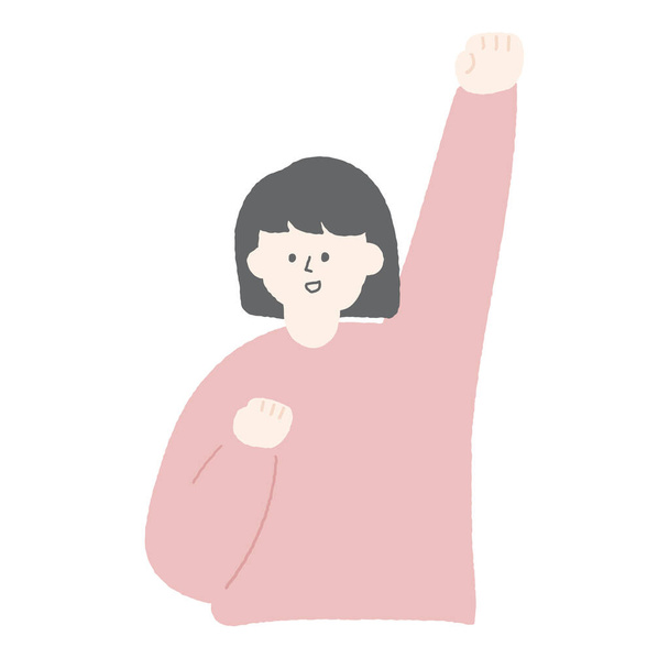 Hand drawn cheer up illustration with hands up. - Vecteur, image