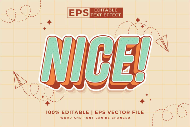 Editable text effect - Nice 3d Cartoon template style premium vector - Vector, imagen