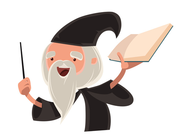 Great wizard old man vector illustration cartoon character - Vector, afbeelding