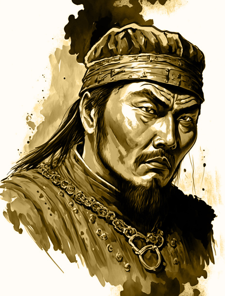 チンギスハーン、モンゴルの指揮官のシリーズ。ジェベ（Jebe）またはジェビ（Jebei）は、チンギス・ハーンの最も著名な将軍の一人。 - 写真・画像
