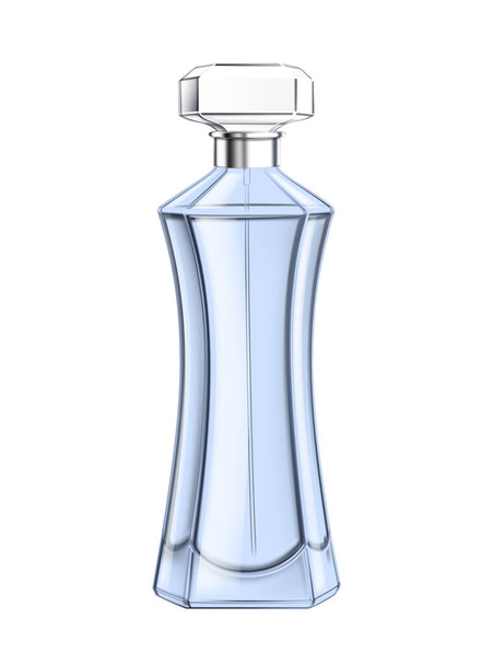 Perfume glass bottles full of liquid realistic 3d transparent composition with isolated image on blank background vector illustration - Vector, afbeelding