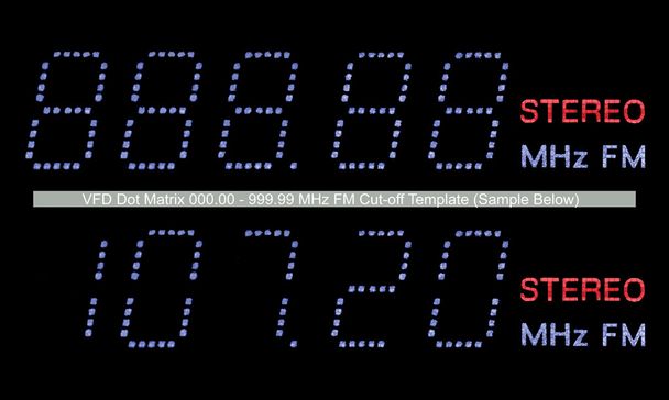 VFD Dot Matrix FM Radio Digital Display Macro In Blue - Foto, Bild