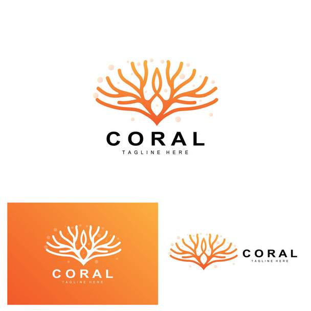 Logo corail, Plantes marines Lieu Animaux marins, Ocean Vector, Icônes d'algues - Vecteur, image