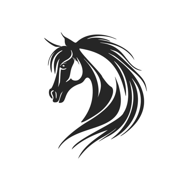 Elegant black and white horse logo. Perfect for a fashion brand or high end product. - Vektor, kép