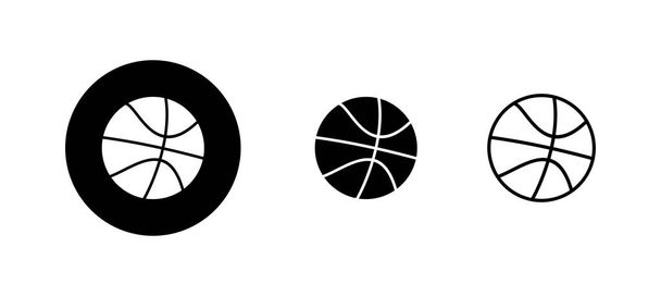 Basketbalové ikony nastaveny. Basketbalové znamení a symbol - Vektor, obrázek