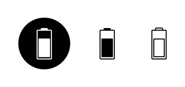 Conjunto de iconos de batería. señal de carga de la batería. nivel de carga de batería - Vector, imagen