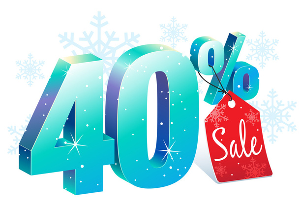 Winter Sale 40 Percent Off Discount - Vector, Image