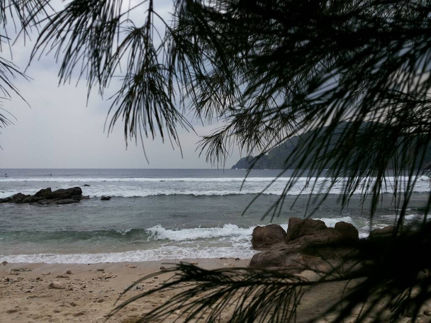 Beautiful of Wediombo Beach in Yogyakarta. nature background - Foto, Imagen
